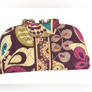 Vera Bradley Wallet Heather Kiss N Snap Large Credit Card Clutch
